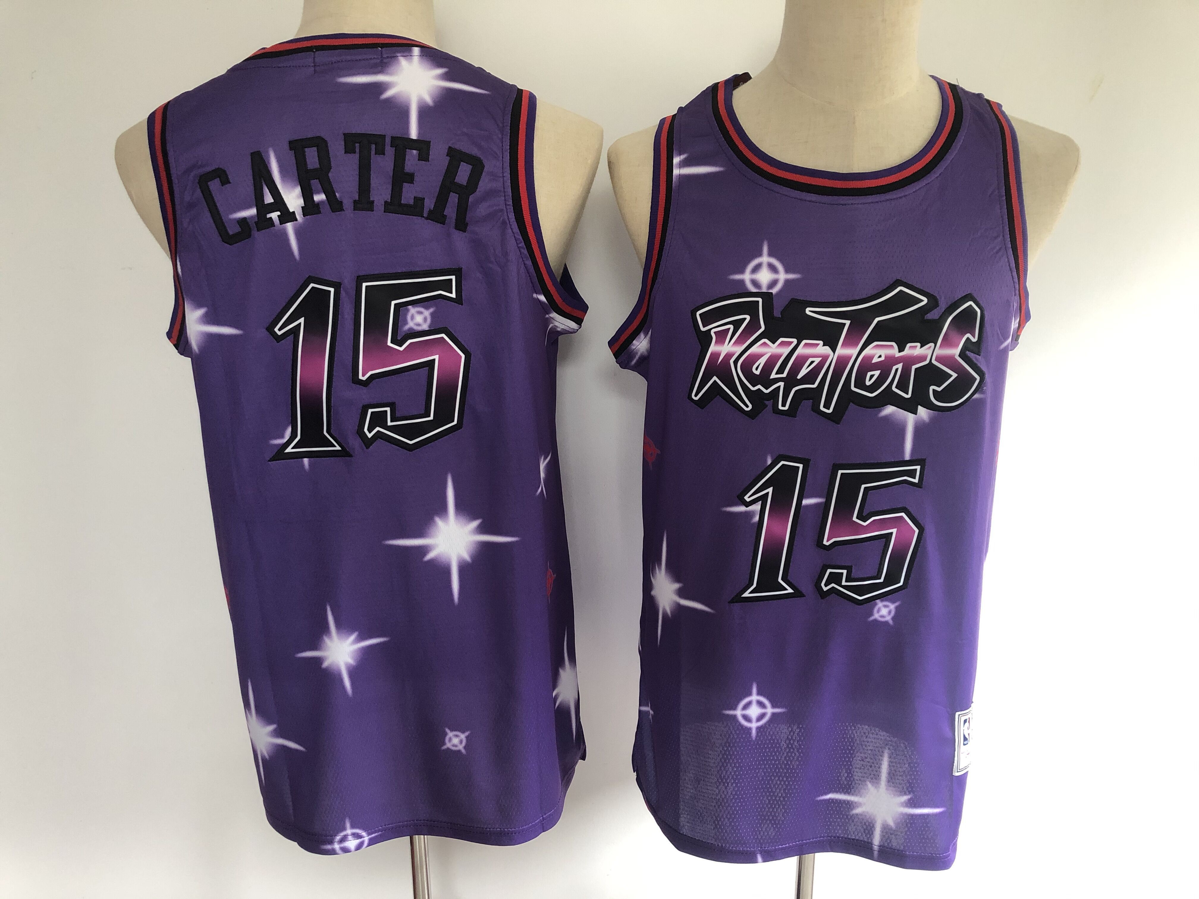 Men Toronto Raptors 15 Carter Purple 2020 Starry sky Edition NBA Jerseys